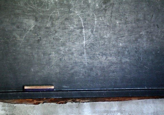 A very old school house chalk board